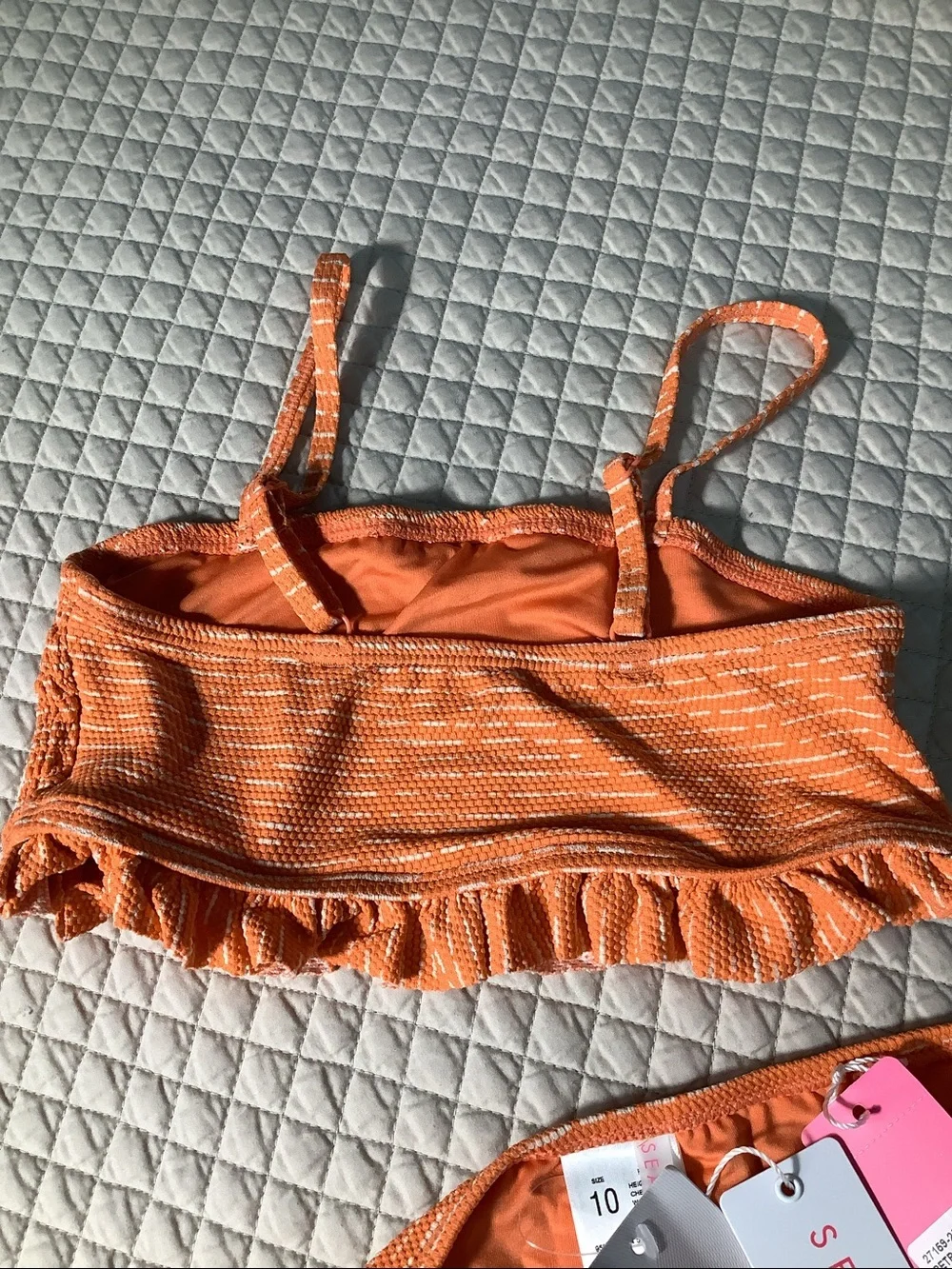Sea Folly shirred Bikini 2 pc swimsuit - Girl’s 10 - NWT